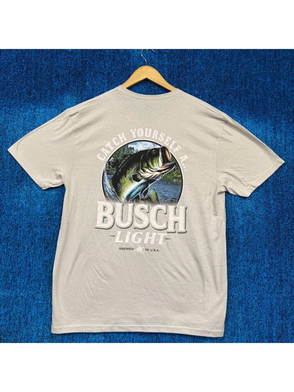 Catch Yourself A Busch Light Bass Fishing USA Brewed Tee L